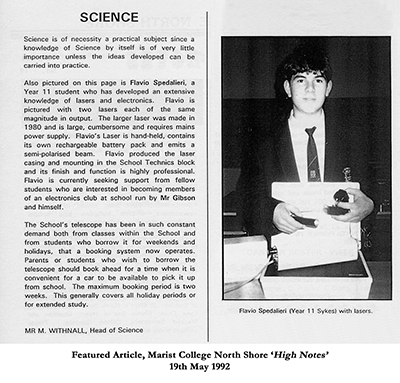 Click To Enlarge Marist College 1992 High Notes