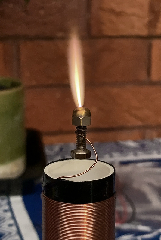 HF Tesla Coil Flame Discharge